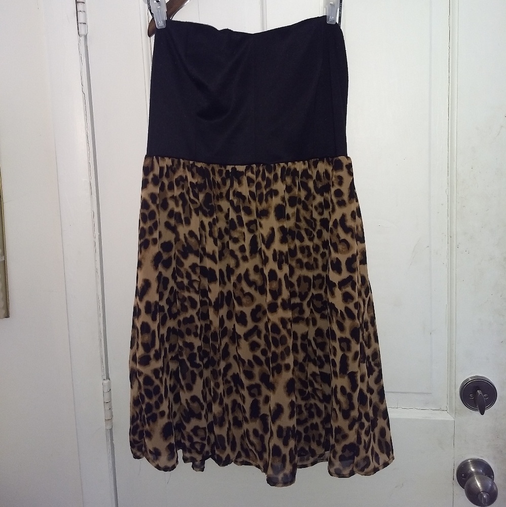 Strapless leopard print dress 🐆